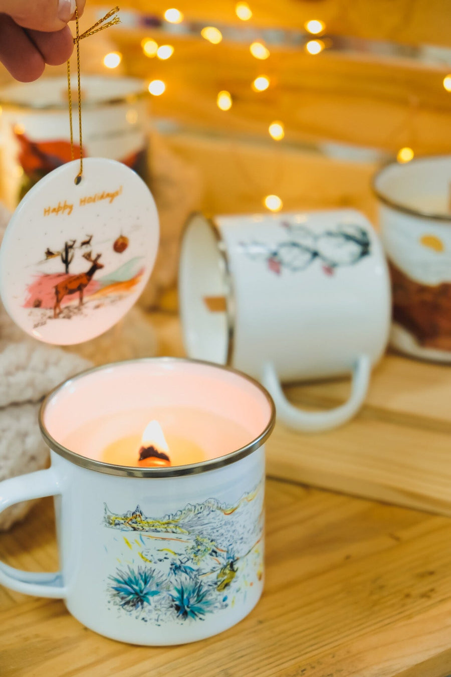 National Park-Inspired Organic Camp Mug Candle | Eco-friendly Scented Soy, Coconut & Beeswax | Wood Wick | Unique Gift candle Couloir[art] 