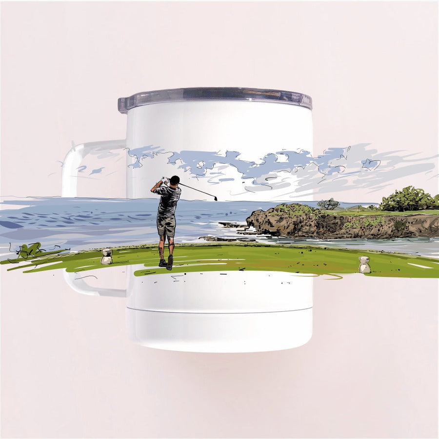 Coastal Golfer Tumbler Cup Tumbler Couloir[art] 