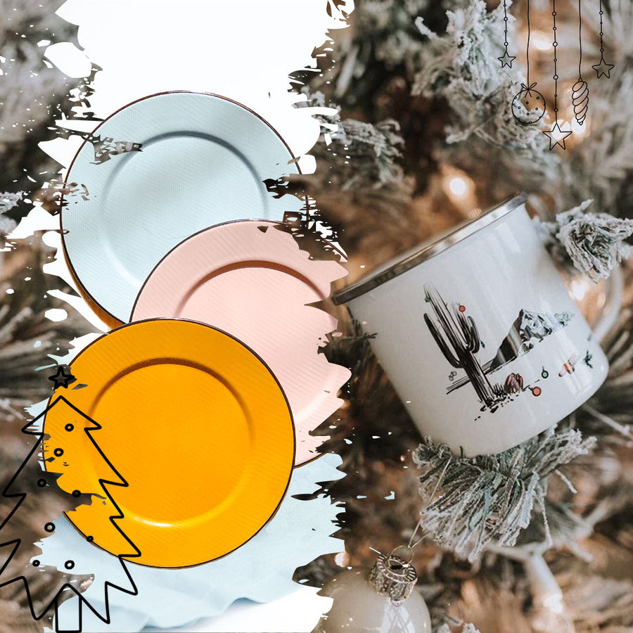 Christmas in Phoenix Coffee Mug and Plate Set Couloir[ART.] White mug + pink plate 