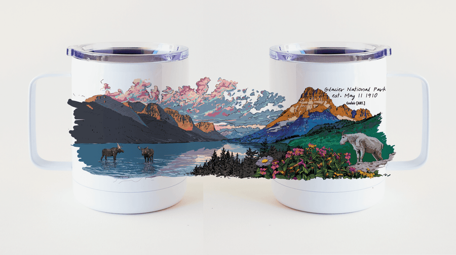 Glacier National Park Tumbler Cup Tumbler Couloir[ART.] 