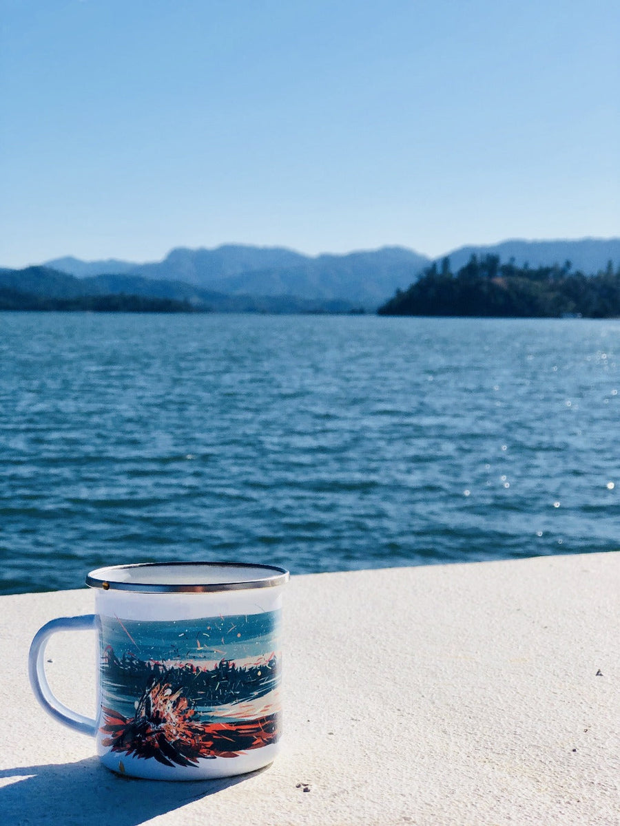 Campfire by the Lake Coffee Mug Mug Couloir[art] 