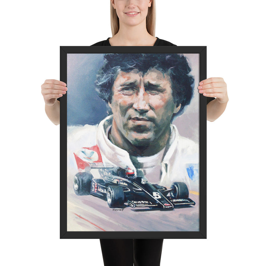 "Mario Andretti" Art Print Couloir[art] 18x24 Framed 