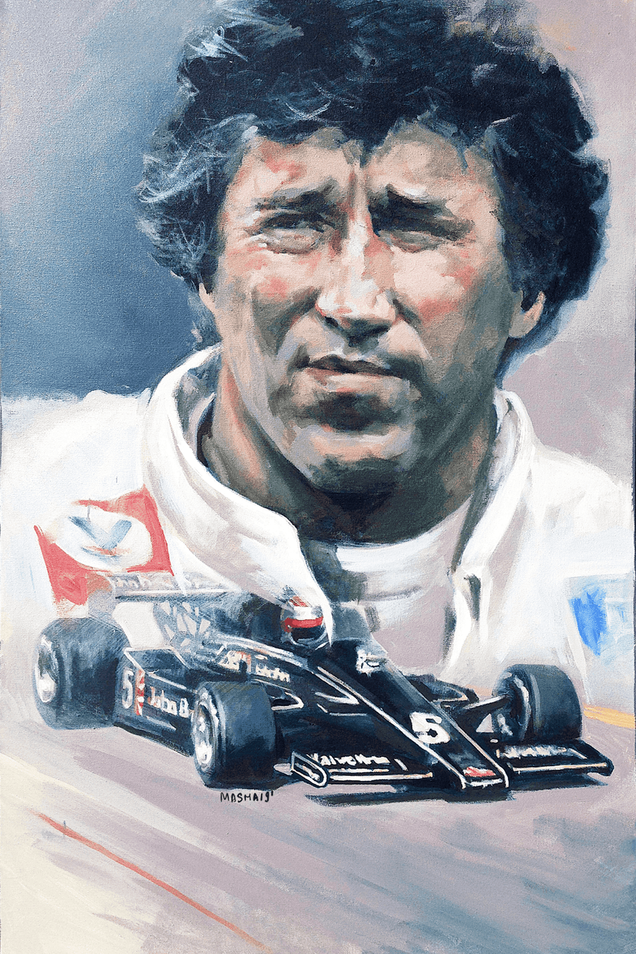 "Mario Andretti" Art Print Couloir[art] 12x18 Unframed 