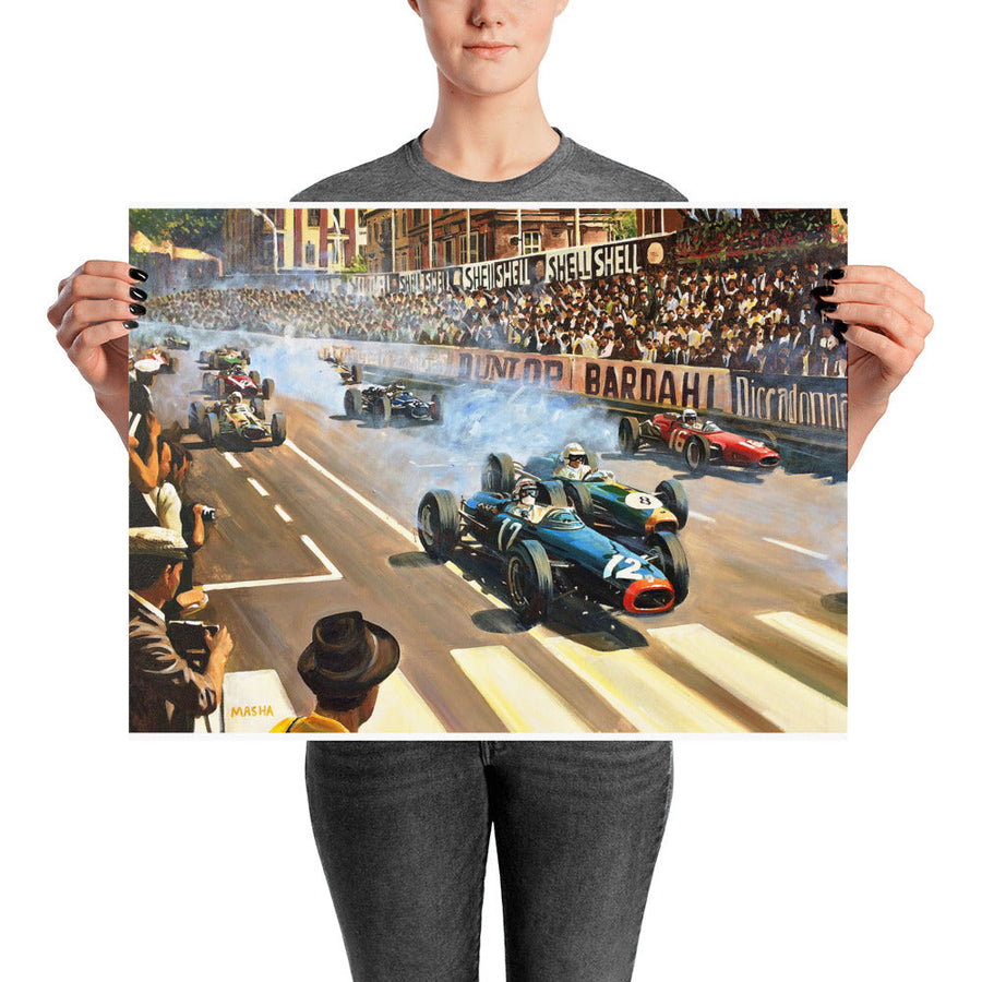 "Monaco GP 1966" Art Print Couloir[art] 24x36" Unframed 