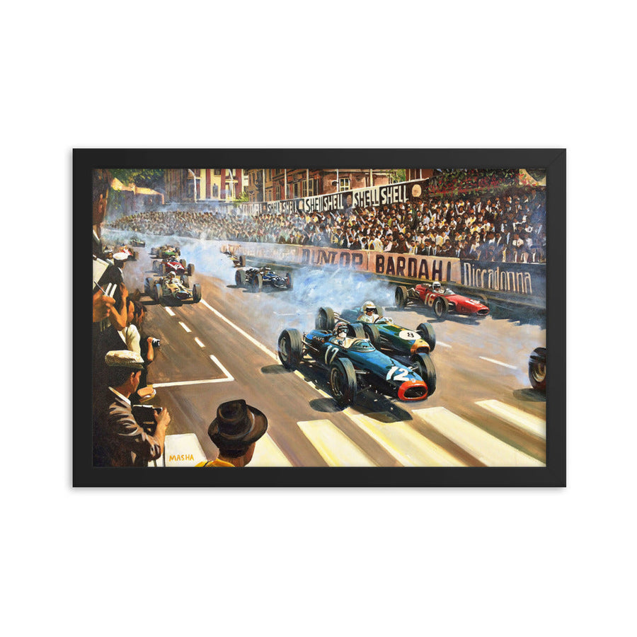 "Monaco GP 1966" Art Print Couloir[art] 12x18" Framed 