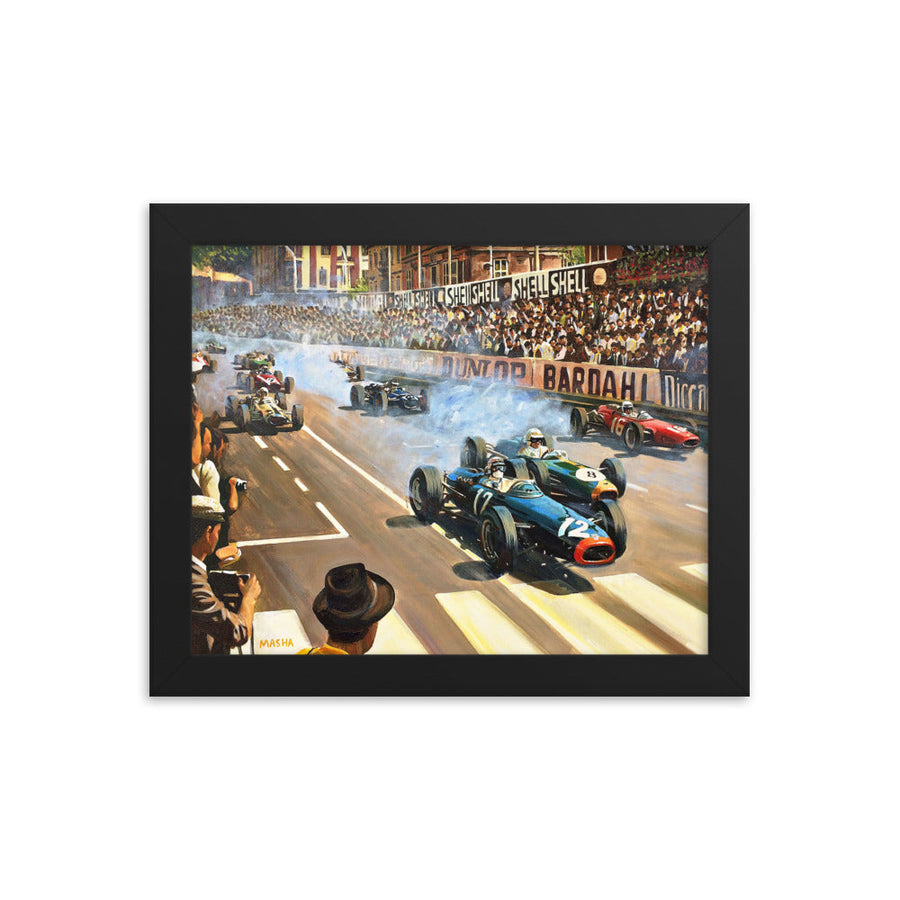 "Monaco GP 1966" Art Print Couloir[art] 8x10" Framed 