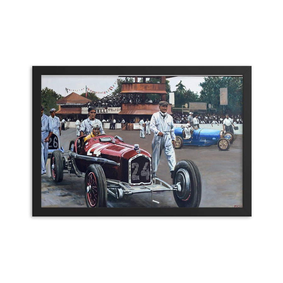 "Tazio Nuvolari" Art Print Couloir[art] 12x18 Framed 