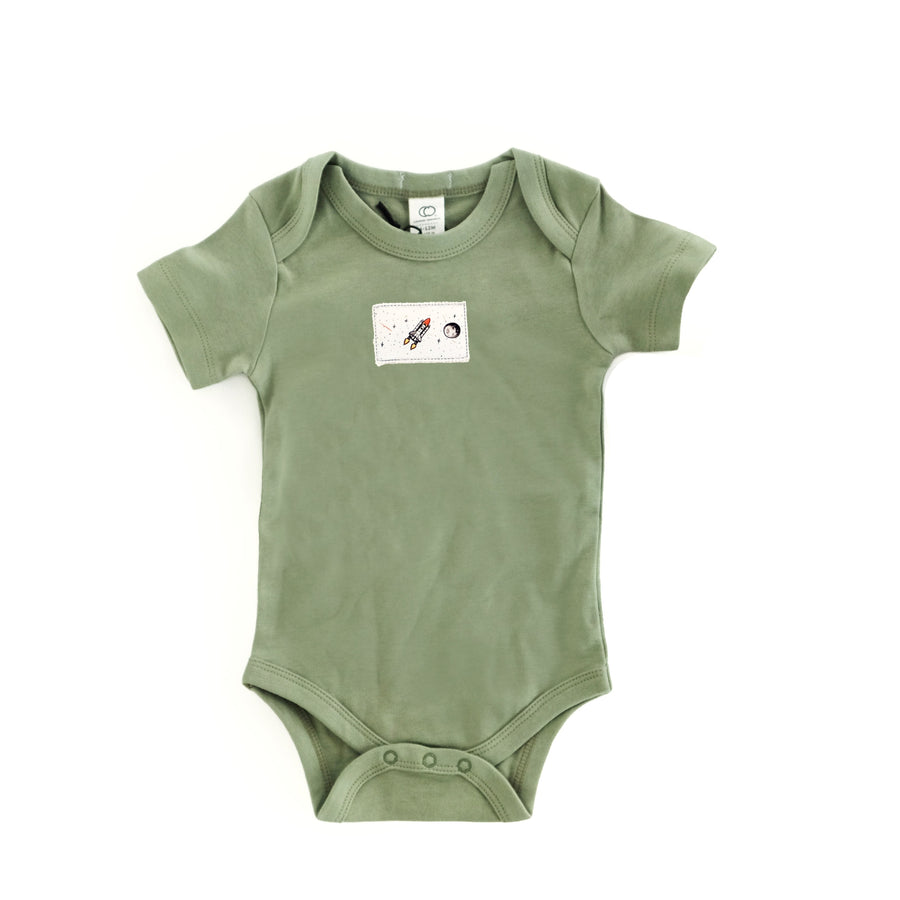 Space Shuttle Organic Baby Bodysuit baby clothes Couloir[ART.] NB Thyme 