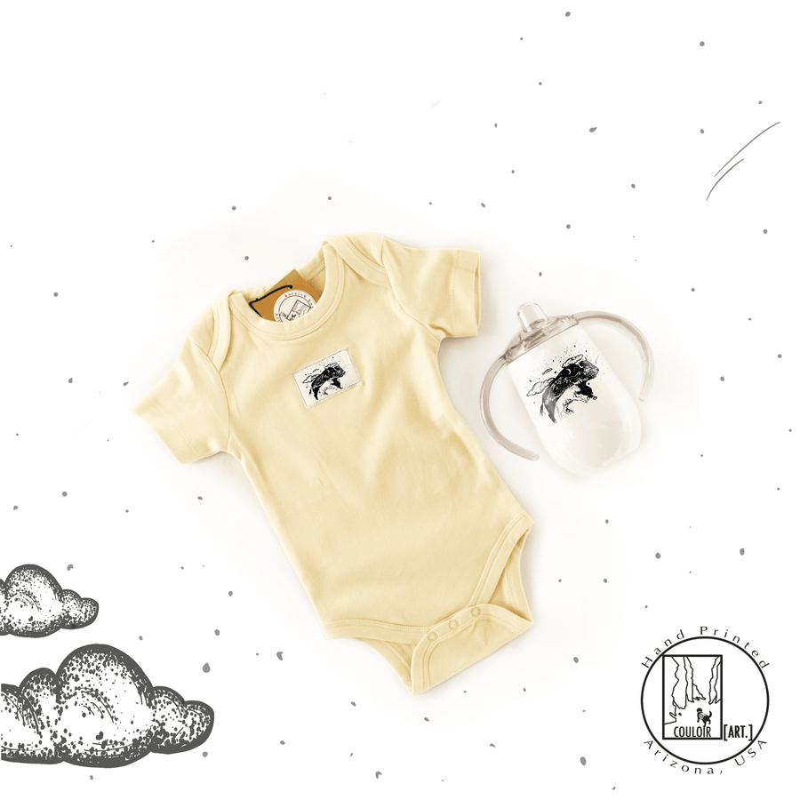 Custom Organic Baby Bodysuit baby clothes Couloir[ART.] 