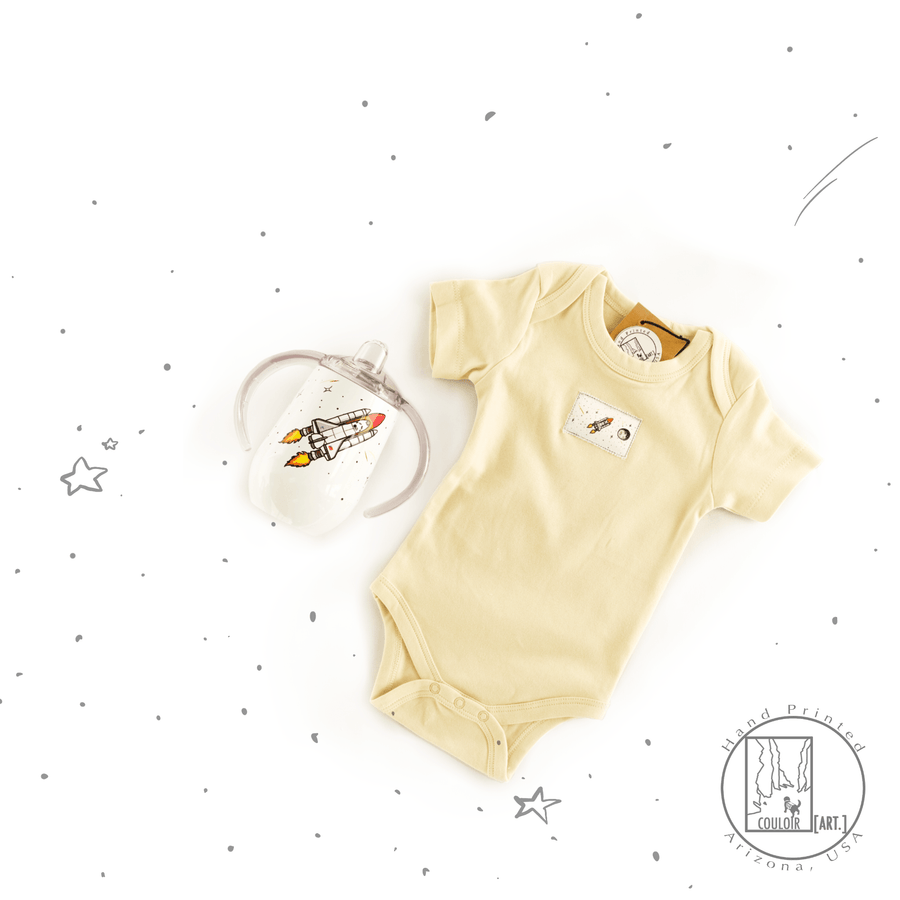 Space Shuttle Organic Baby Bodysuit baby clothes Couloir[ART.] 