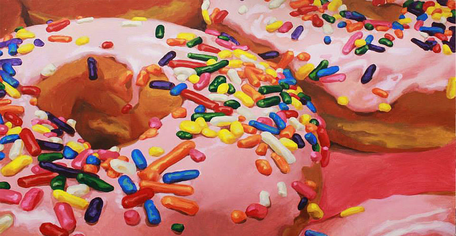 "Pink Glazing Donuts" Art Print Couloir[art] 12x16 Unframed 