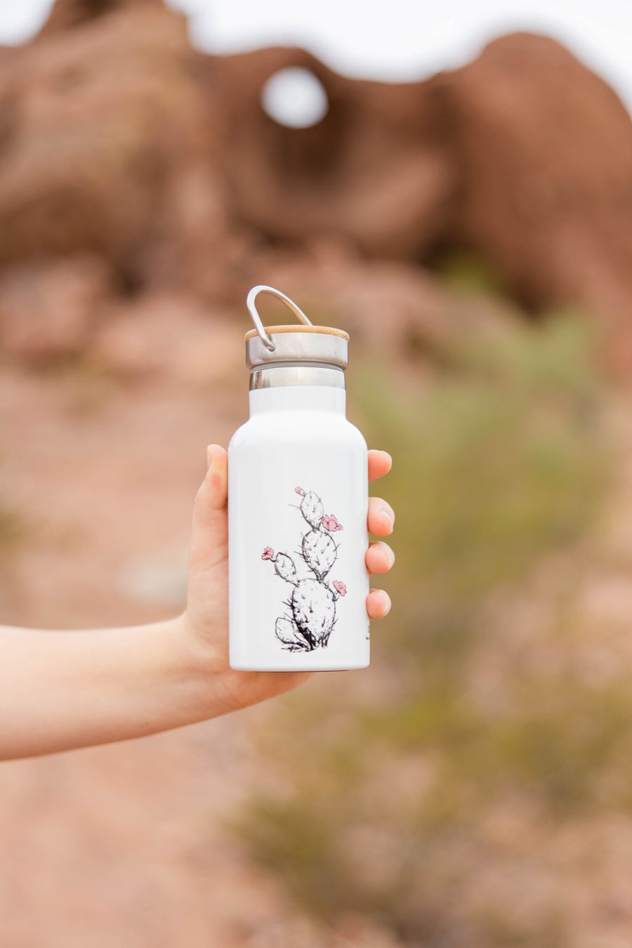 Custom small insulated water bottle hand-printed in USA