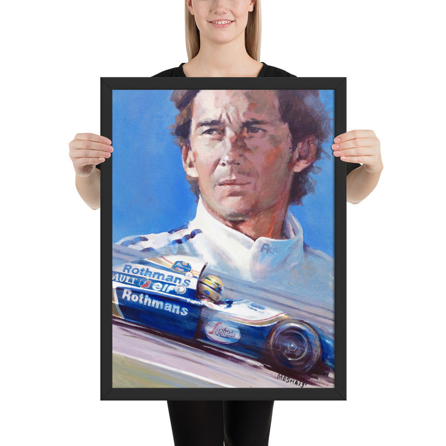 "Senna. No Fear" Art Print Couloir[art] 18x24 Framed 