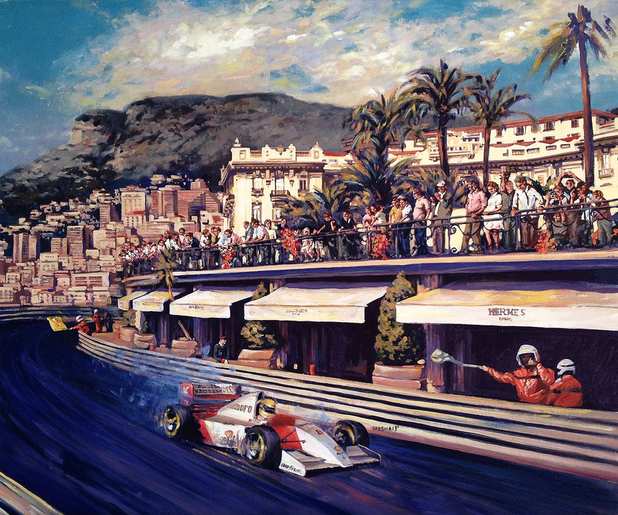 "Senna Coming out of Turn" Art Print Couloir[art] 12x16 unframed 