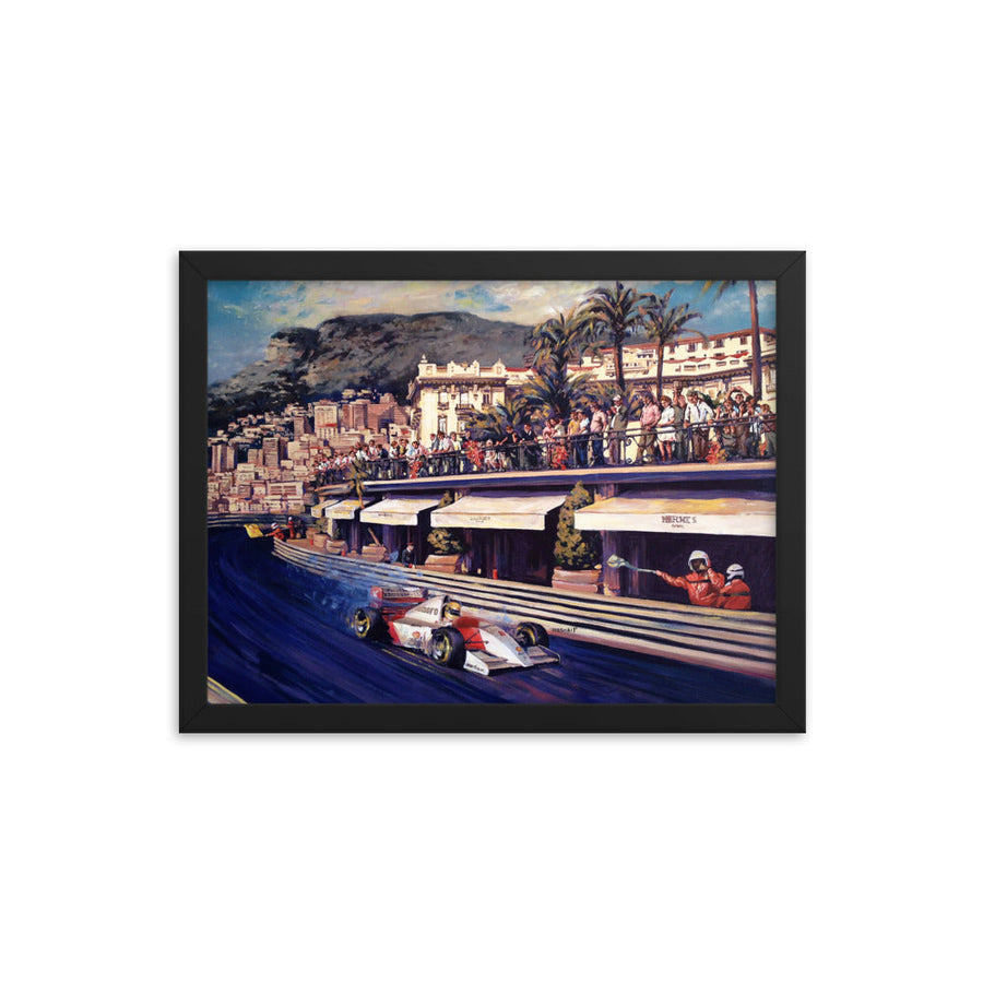 "Senna Coming out of Turn" Art Print Couloir[art] 12x16 framed 