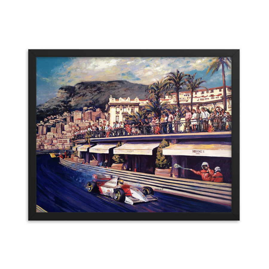 "Senna Coming out of Turn" Art Print Couloir[art] 16x20 framed 