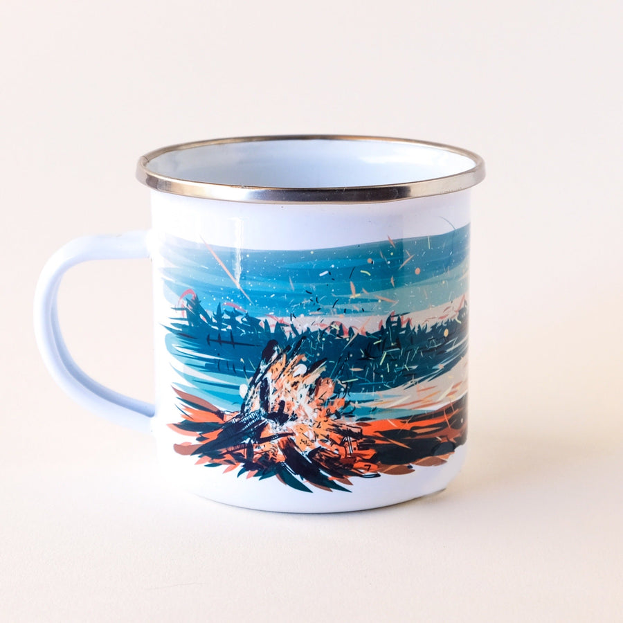 Campfire by the Lake Coffee Mug Mug Couloir[art] 