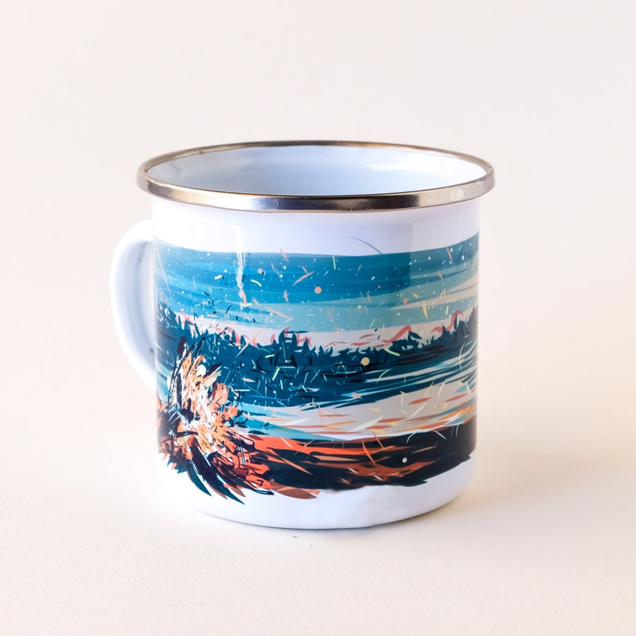 Campfire by the Lake Coffee Mug Mug Couloir[art] 