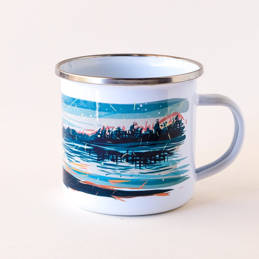 Campfire by the Lake Coffee Mug Mug Couloir[art] 