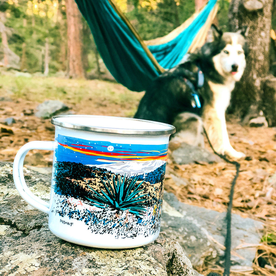 Camp Mug - White Enamel - Warm + Cozy Coffee Cup - 11oz