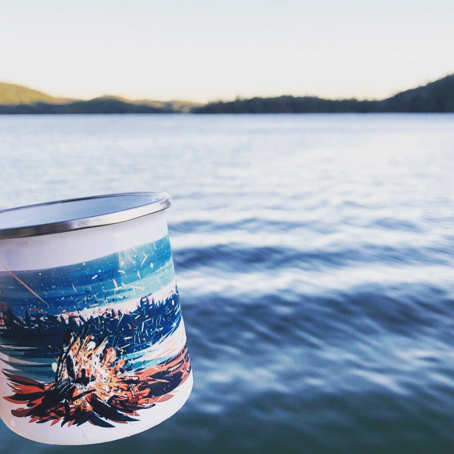 Campfire by the Lake Coffee Mug Mug Couloir[art] 