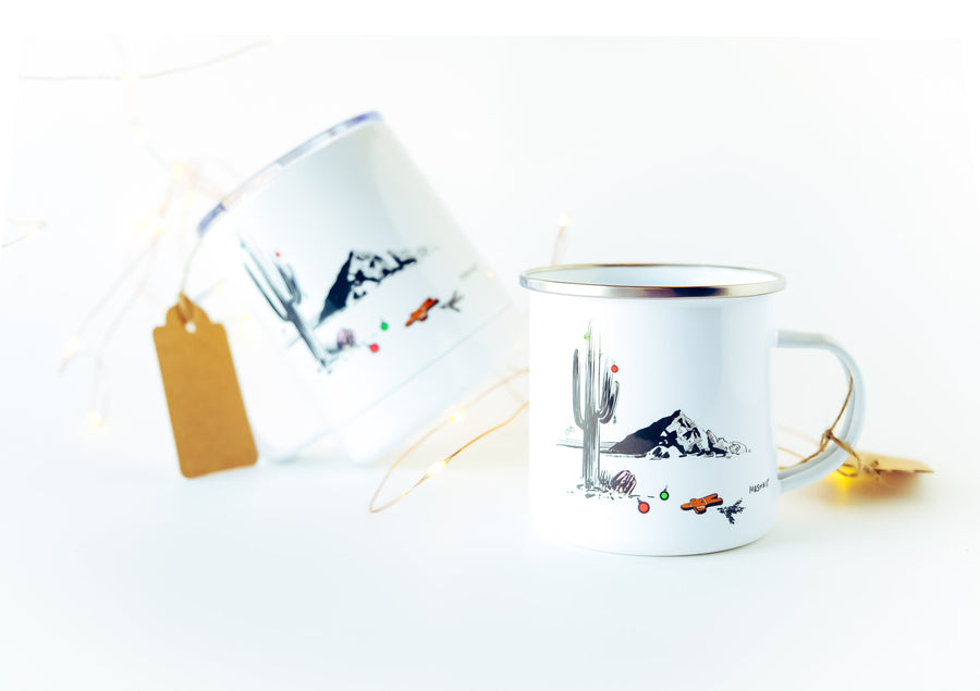 Coffee Mug Candles Mug Couloir[art] Christmas in Desert White Camp Mug Candle 