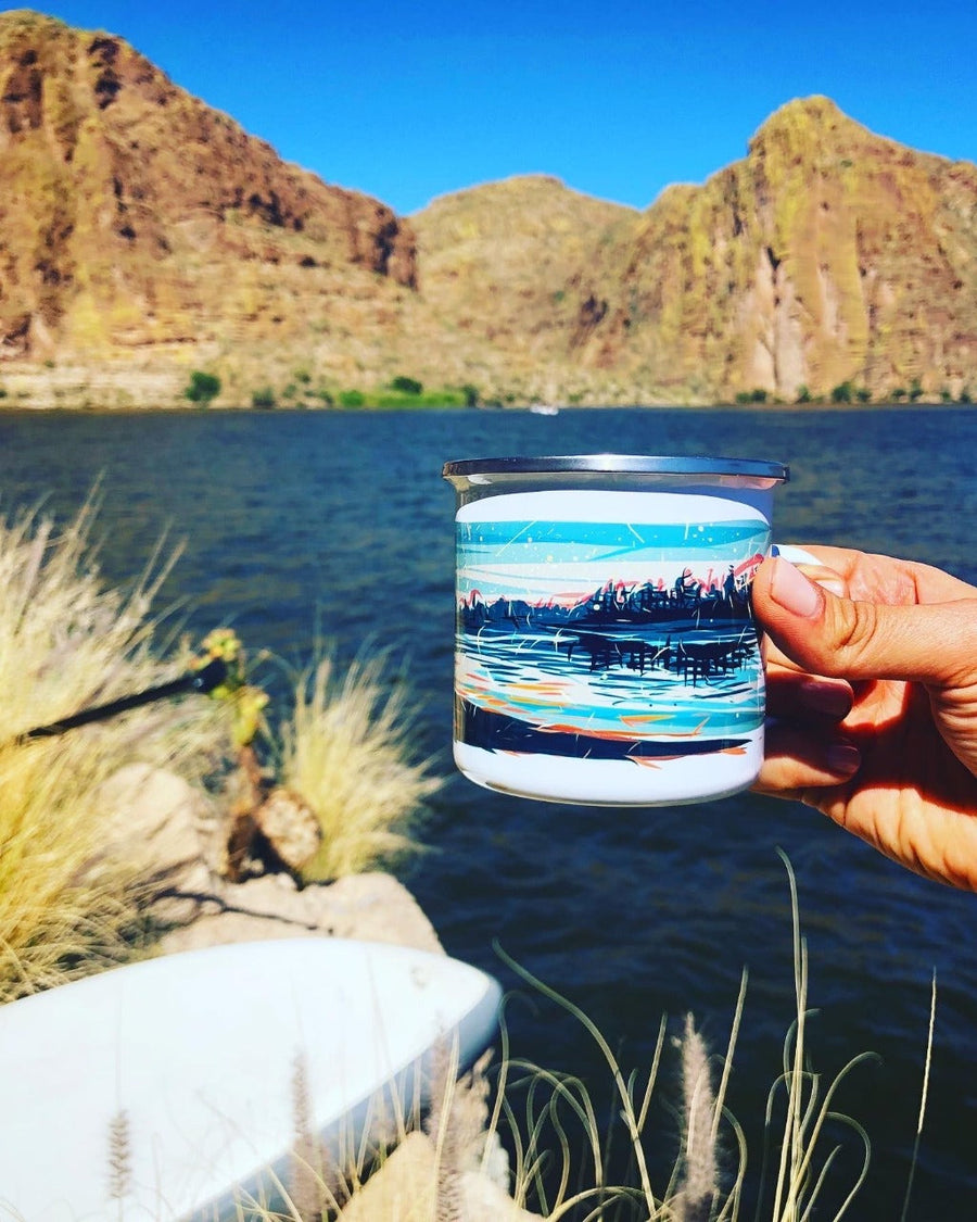 Campfire by the Lake Coffee Mug Mug Couloir[art] 