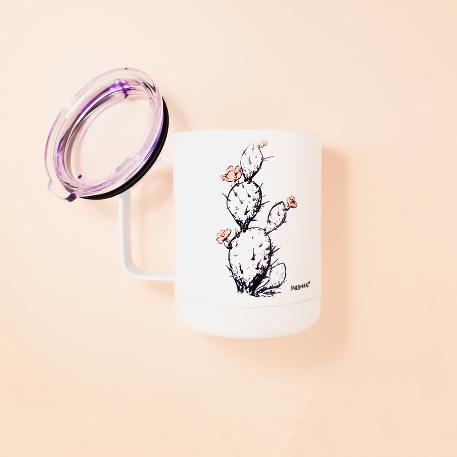 Prickly Pear Coffee Mug Mug Couloir[art] 10 oz Insulated stainless steel mug with the lid 