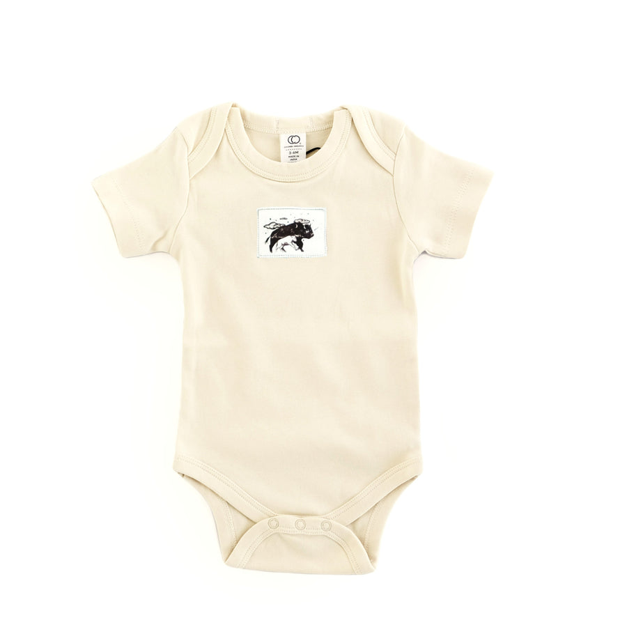 Bison Matching Organic Baby Bodysuit & T-Shirt Set tee Couloir[ART.] NB Natural Small