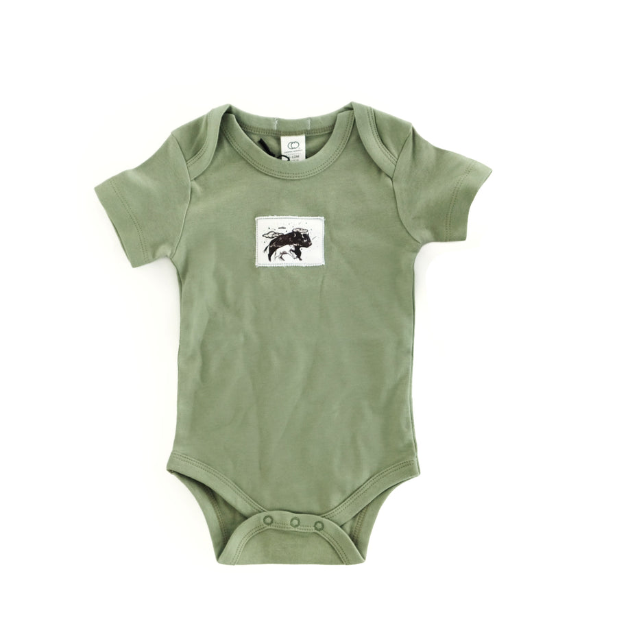 Bison Organic Baby Bodysuit baby clothes Couloir[ART.] NB Thyme 